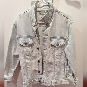 Acid wash men's denim jacket